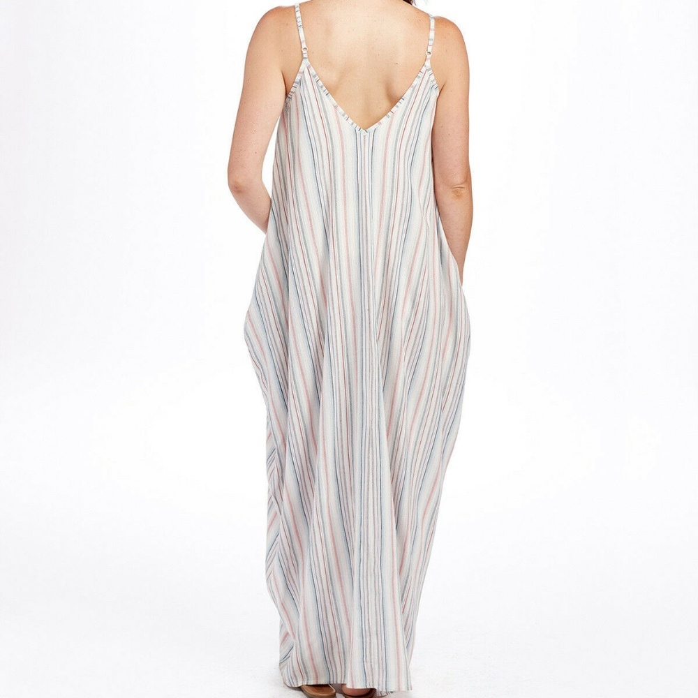 Fresh Produce / Elan Sasha Stripe Maxi Dress or Long Swimsuit Cover M or L - Picture 2 of 3